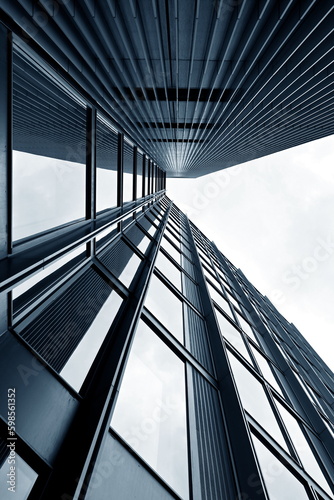 Abstract monochrome modern glass facade