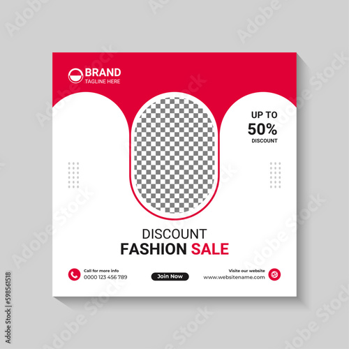 Fashion sale web banner design template 