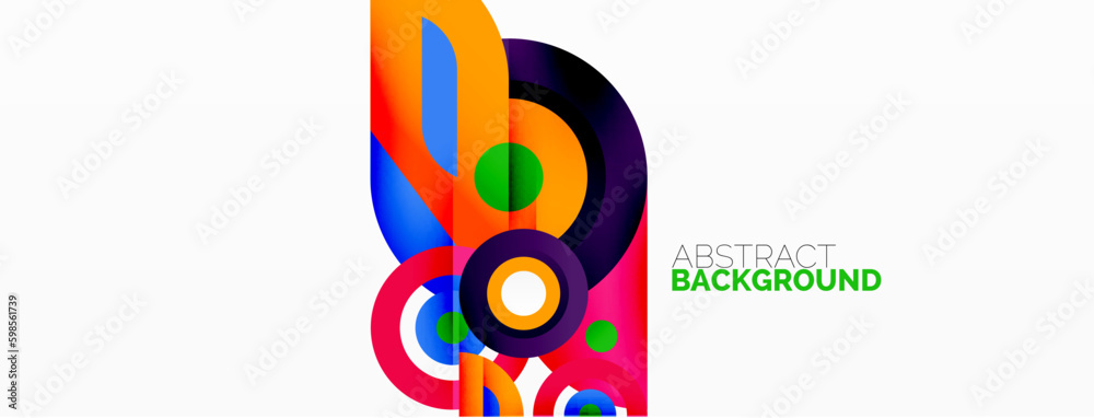 Fototapeta premium Rings and circles geometric abstract background for wallpaper, banner, backdrop