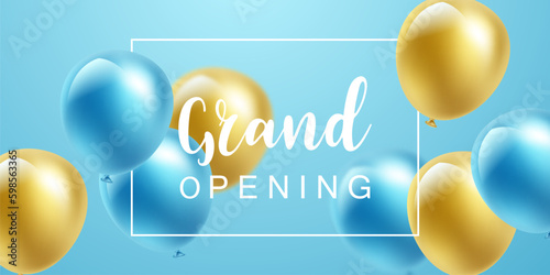 Design your opening card with elegant balloons. business banner template vector illustration