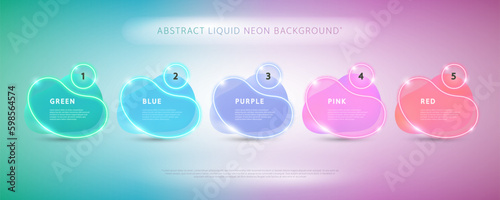Abstract Liquid Blobs with Glowing Neon Set