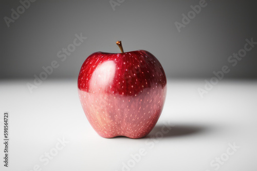 Red Apple on a Solid White Background
