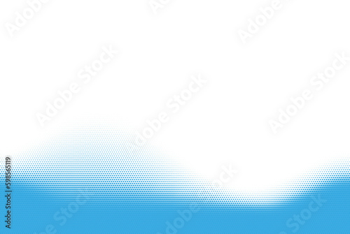 Abstract background of halftone blue dots on white background
