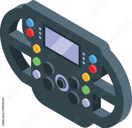 Racer steering wheel icon isometric vector. Race car. Auto drive