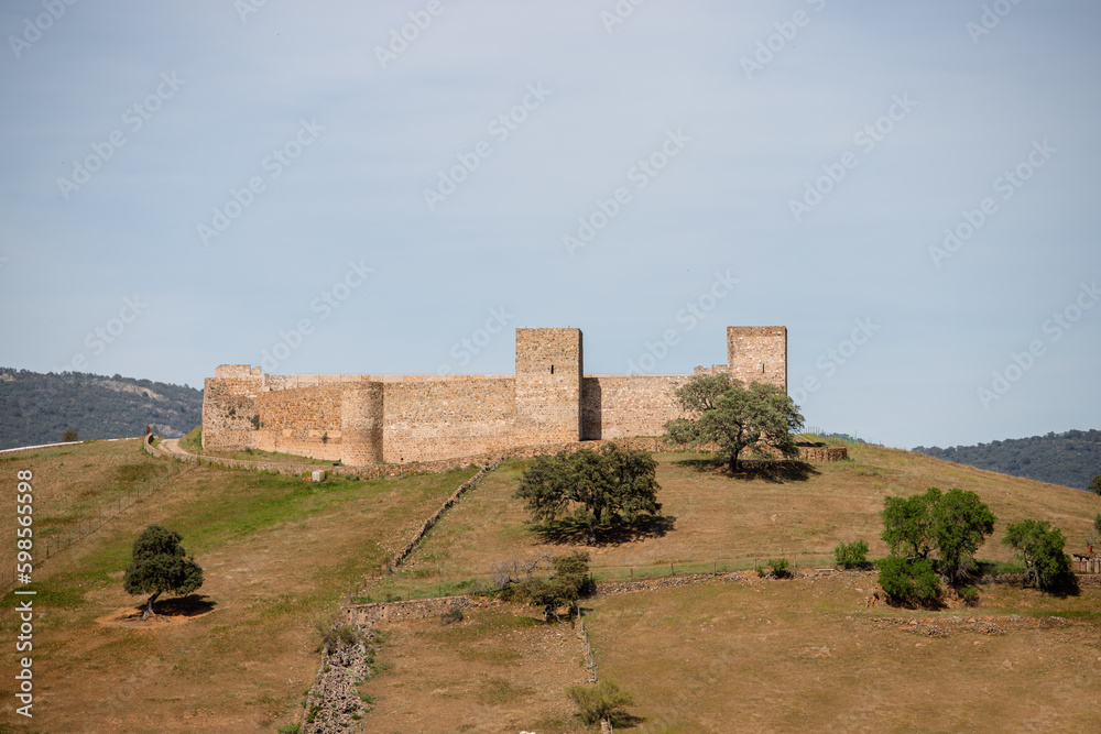 General view of the old castle of Real de la Jara in Seville, Andalusia, Spain