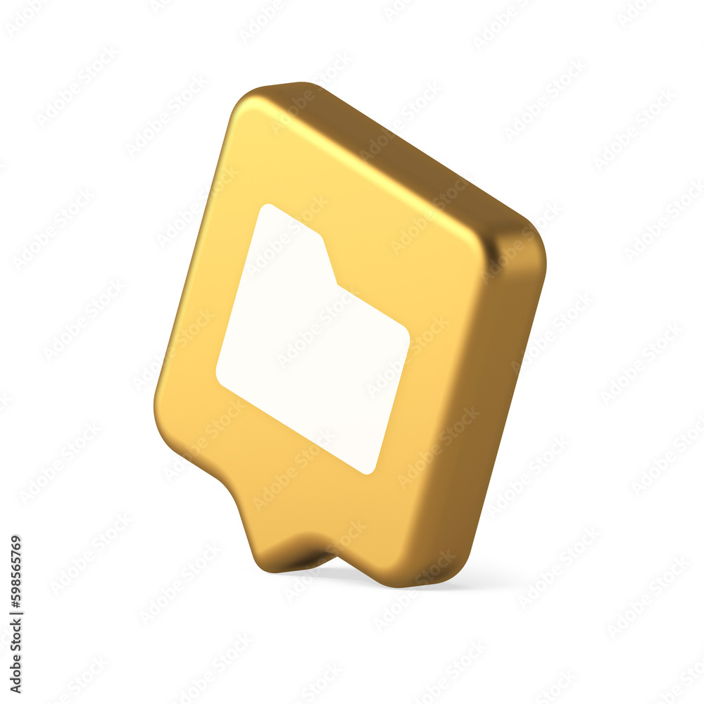 File folder archive directory button cyberspace digital document storage organizing 3d speech bubble icon