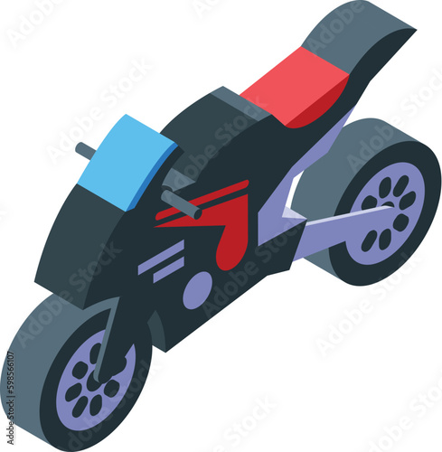 Bike racing icon isometric vector. Race car team. Auto pit stop