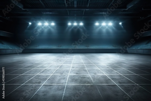 Stadium with lights background for display Generative AI © pickypix