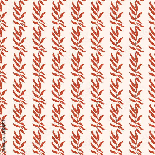 Floral stripe seamless pattern. Simple repeat pattern background for wallpaper, stationery and fabric. 