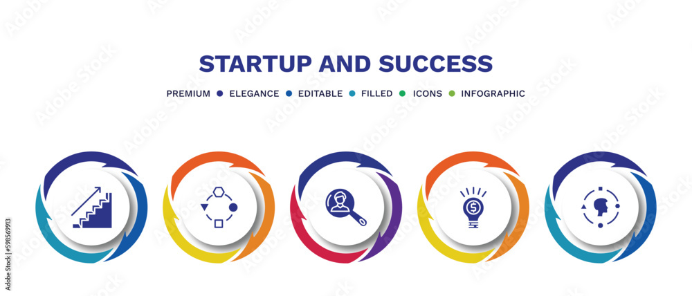 set of startup and success filled icons. startup and success filled icons with infographic template. flat icons such as career ladder, adaptation, resources, entrepreneur, user experience vector. set of startup and success filled icons. startup and success filled icons with infographic template. flat icons such as career ladder, adaptation, resources, entrepreneur, user experience vector.