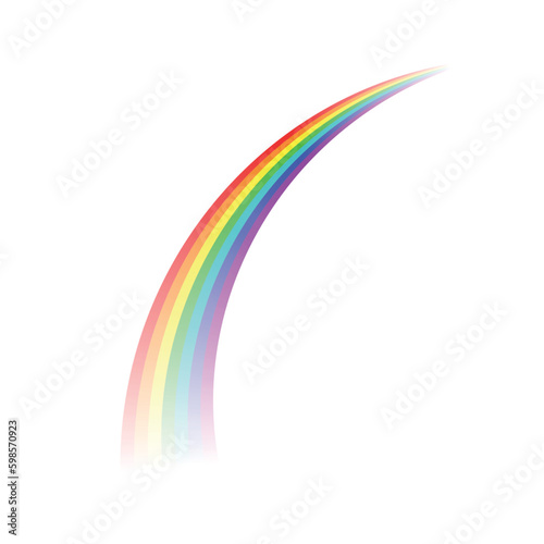 Striped rainbow with transparency effect on white background. Vector