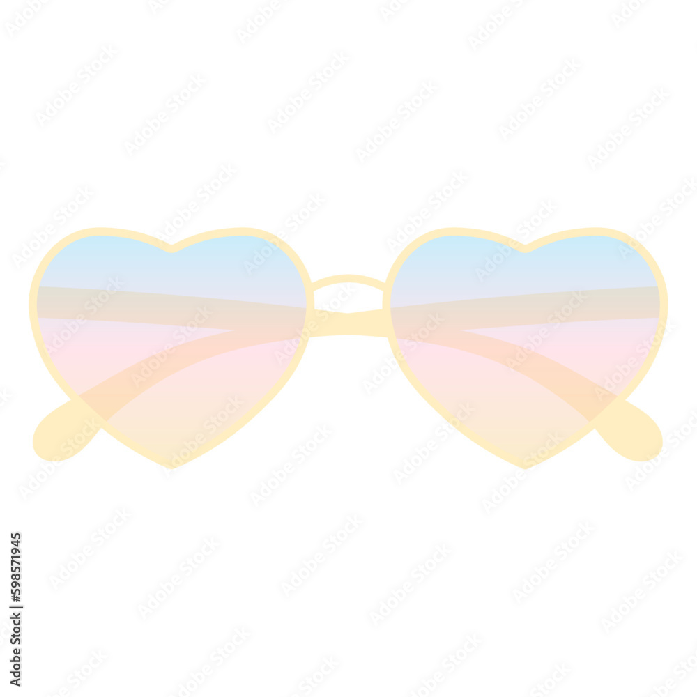 Heart shaped sunglasses icon. Vector flat illustration Heart shaped sunglasses icon. Vector flat illustration