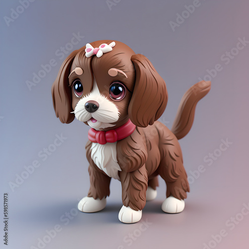 illustration of funny cute dog Generative AI