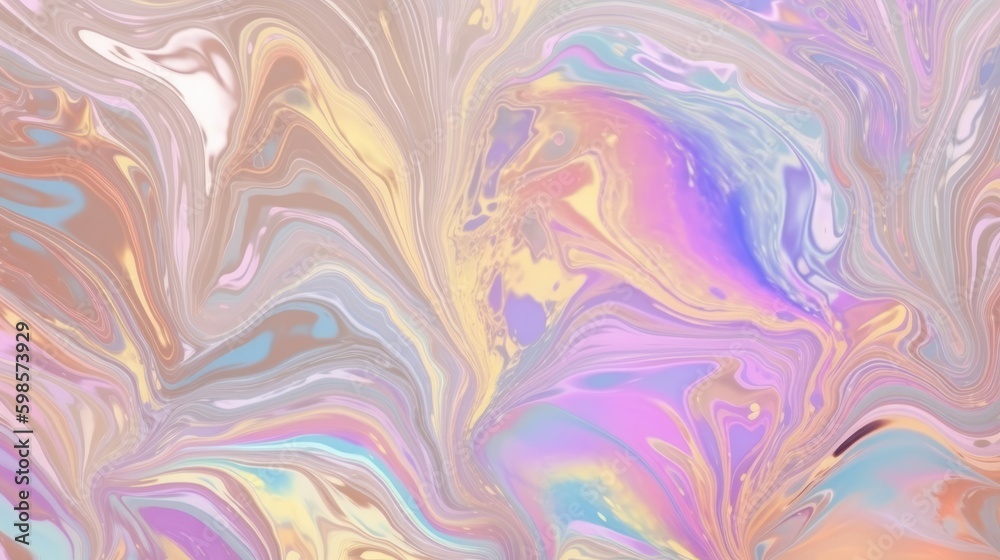 Holographic liquid marble abstract background. Generative ai composite. Holographic liquid marble abstract background. Generative ai composite.