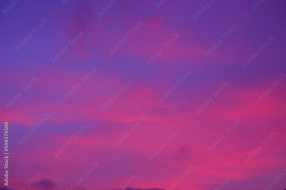 purple evening sky with clouds