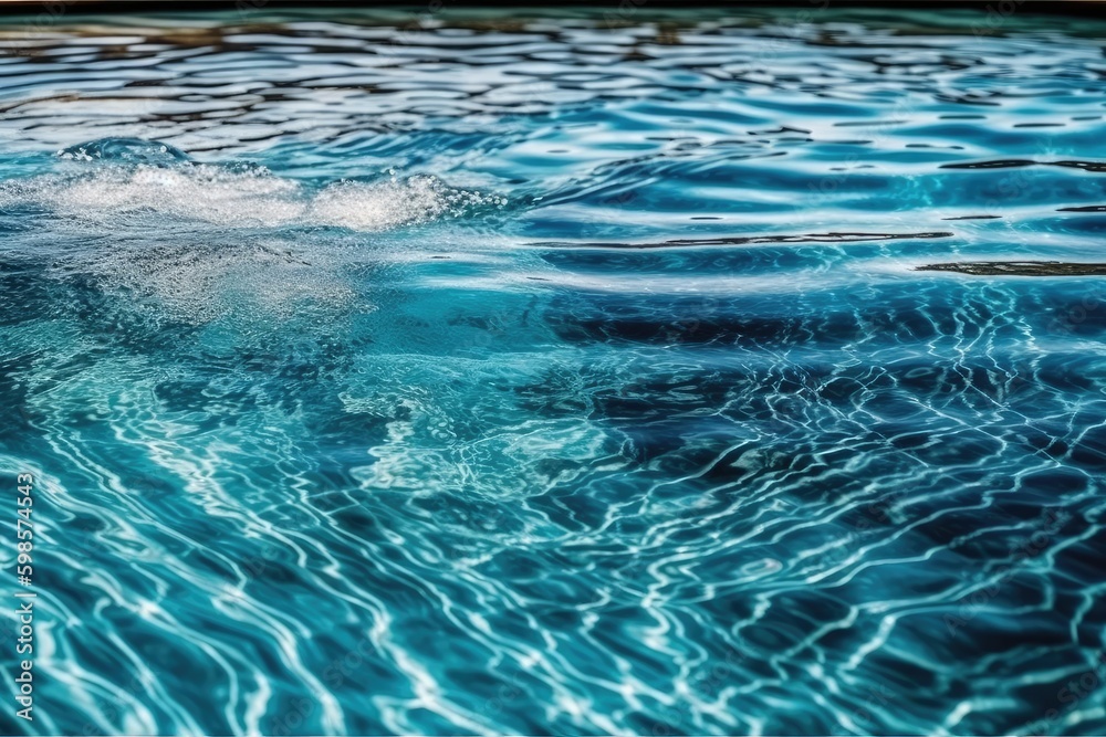 serene blue swimming pool with gentle ripples. Generative AI Generative AI serene blue swimming pool with gentle ripples. Generative AI Generative AI
