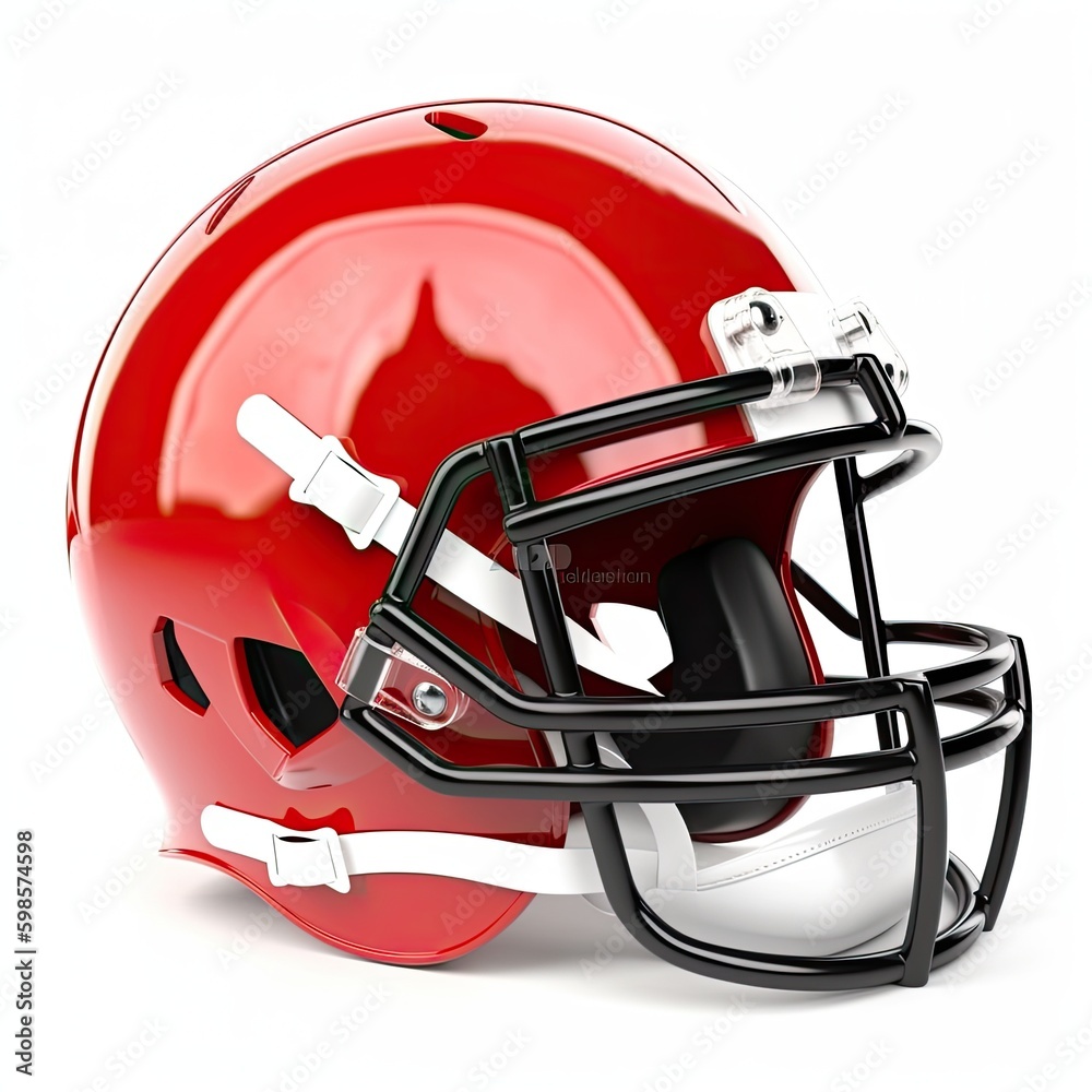 Fototapeta premium American football helmet isolated on a white background, generative ai
