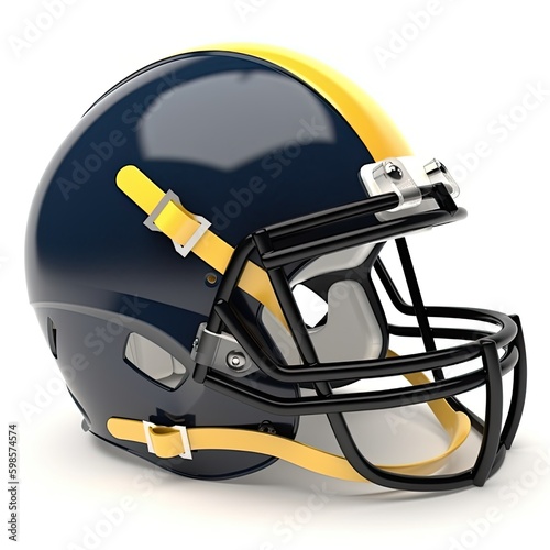  American football helmet isolated on a white background, generative ai