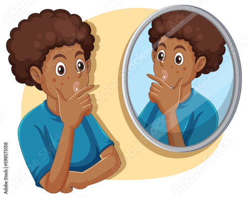 Teenage Boy with Acne Troubles