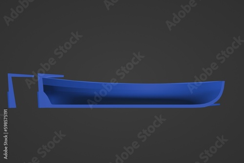 3d illustration. Ship boat jolly