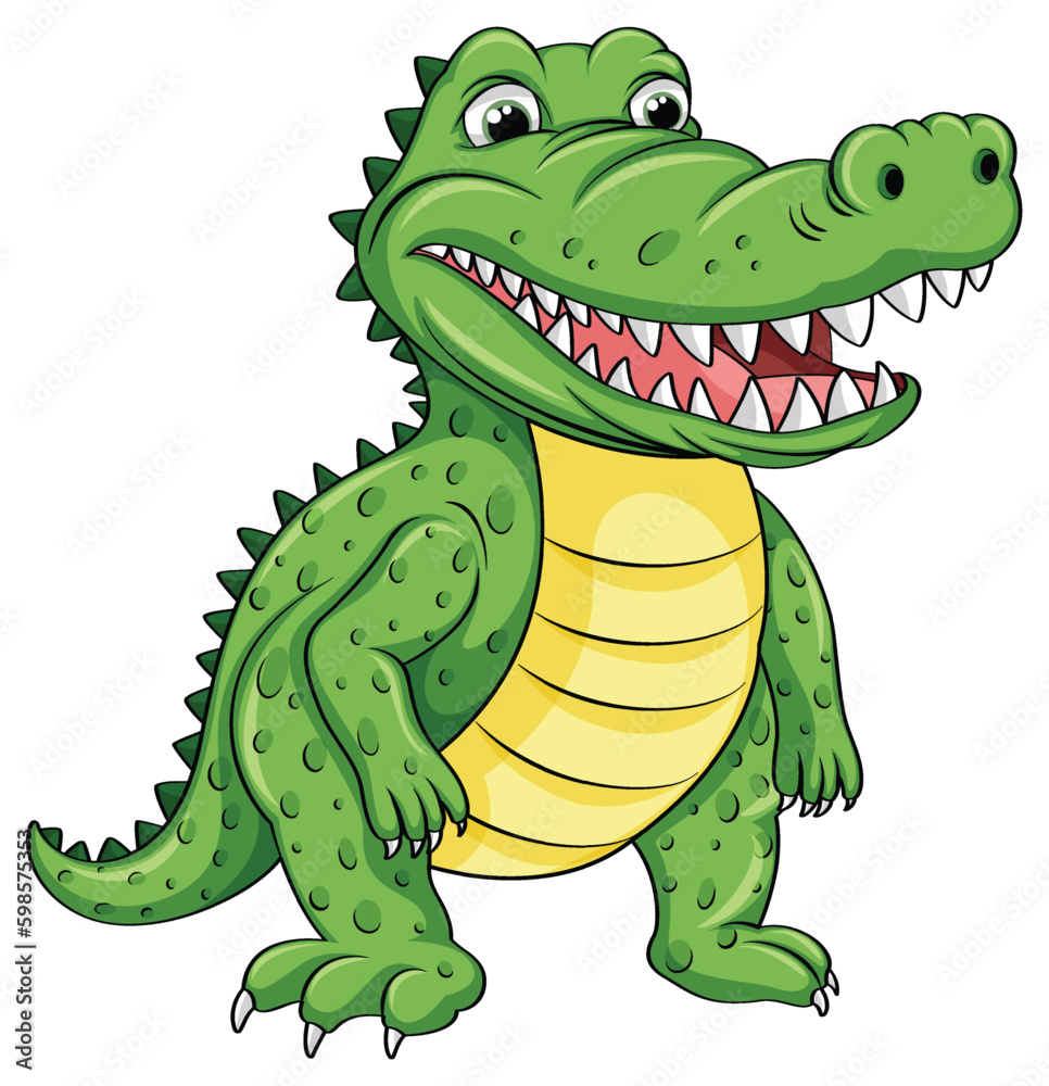 Crocodile In Funny Cartoon Style