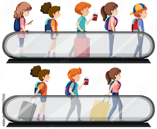Playful Characters and Tourism Elements Vector Collection