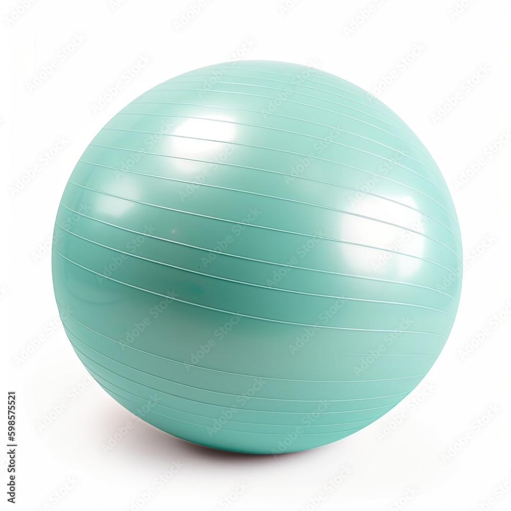 Anti - burst exercise ball isolated on a white background, generative ai Anti - burst exercise ball isolated on a white background, generative ai
