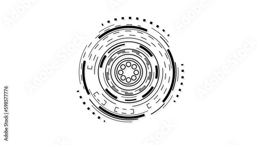 HUD Sci-fi Futuristic Display. Hologram Button. Modern cyberspace innovation. Virtual Reality Technology. 4K