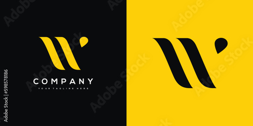 Obraz na plátně Minimal Innovative Initial WV logo and WV logo