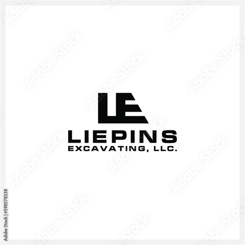 logo letter l e illustration