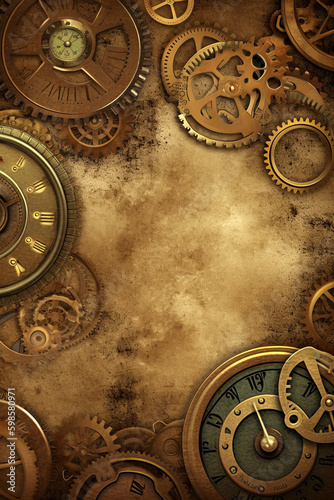 Abstract steampunk background vertical