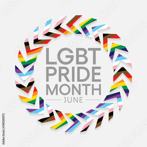 LGBTQ Pride month is observed every year in June,  Vector illustration