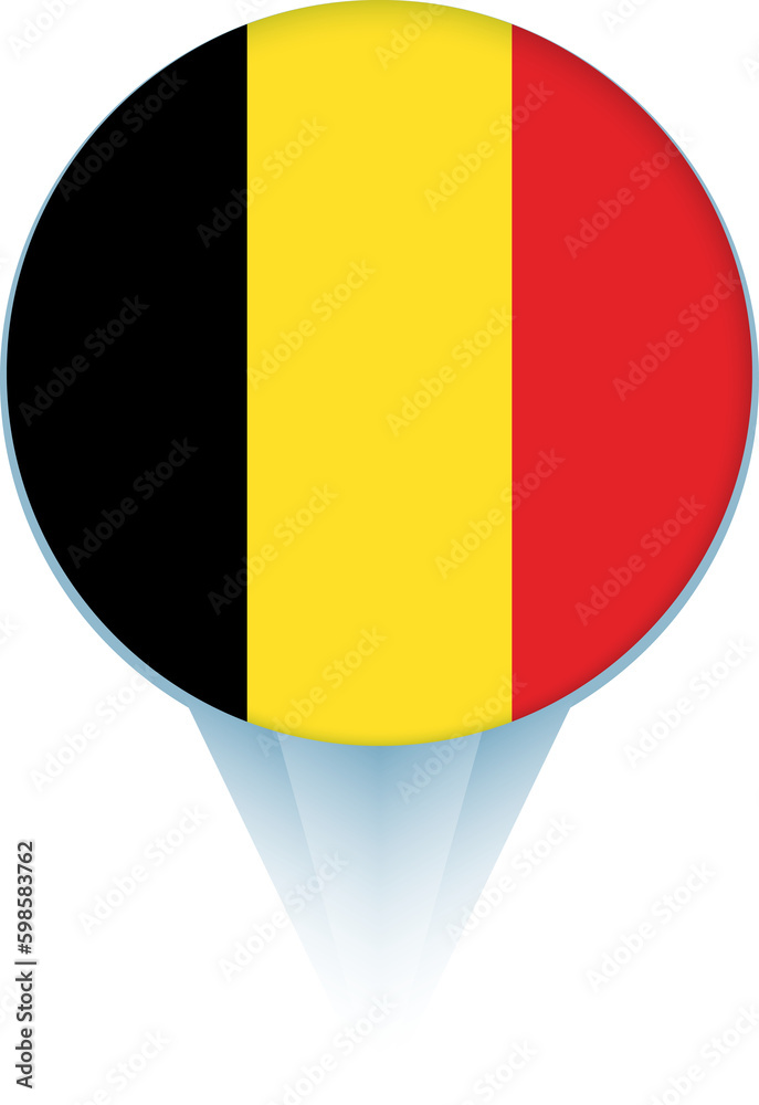 Fototapeta premium Map pointer with flag of Belgium.