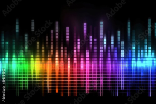 Abstract colorful background wall with an equalizer multi color shapes Generative AI Illustration
