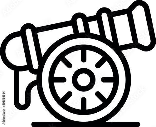 Polish old cannon icon outline vector. Poland country. Map travel