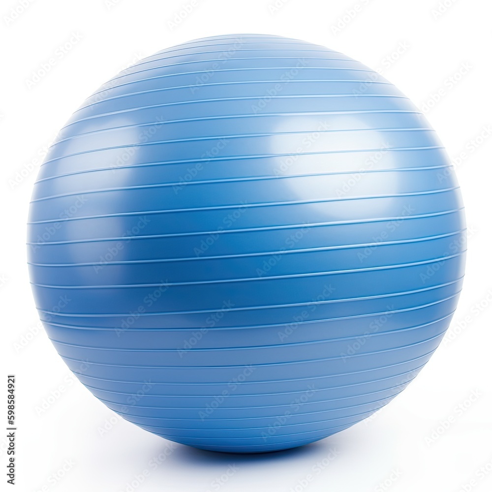 Stability exercise ball with an anti - burst design isolated on a white background, generative ai Stability exercise ball with an anti - burst design isolated on a white background, generative ai