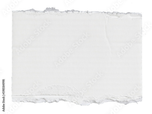 Fototapete piece of white corrugated paper on transparent background png file