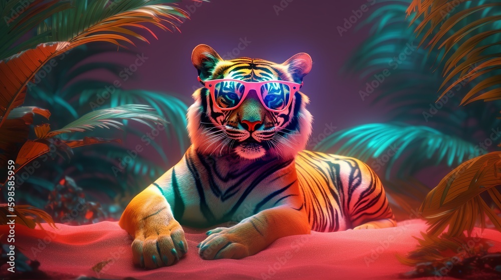 Hipster Tiger Wallpaper