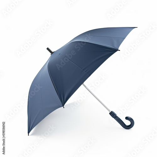 Travel umbrella with windproof design isolated on a white background, generative ai