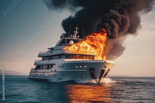 fire has broken out on a luxury yacht, causing significant damage and posing a potential threat to the safety of passengers and crew. Generative AI