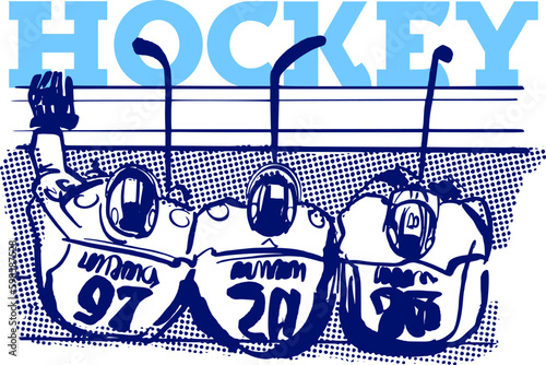 Photography vector illustration sketch of the hockey player