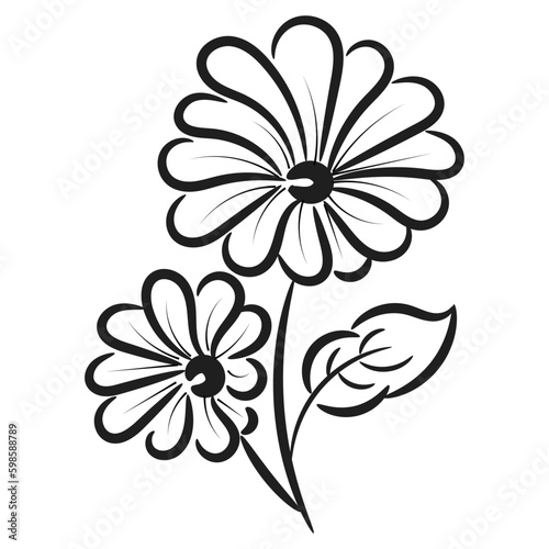 Hand drawn floral doodle background. Flat design abstract leaves design for greeting card invitation
