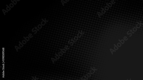 Abstract dots halftone black gray color pattern gradient texture background.