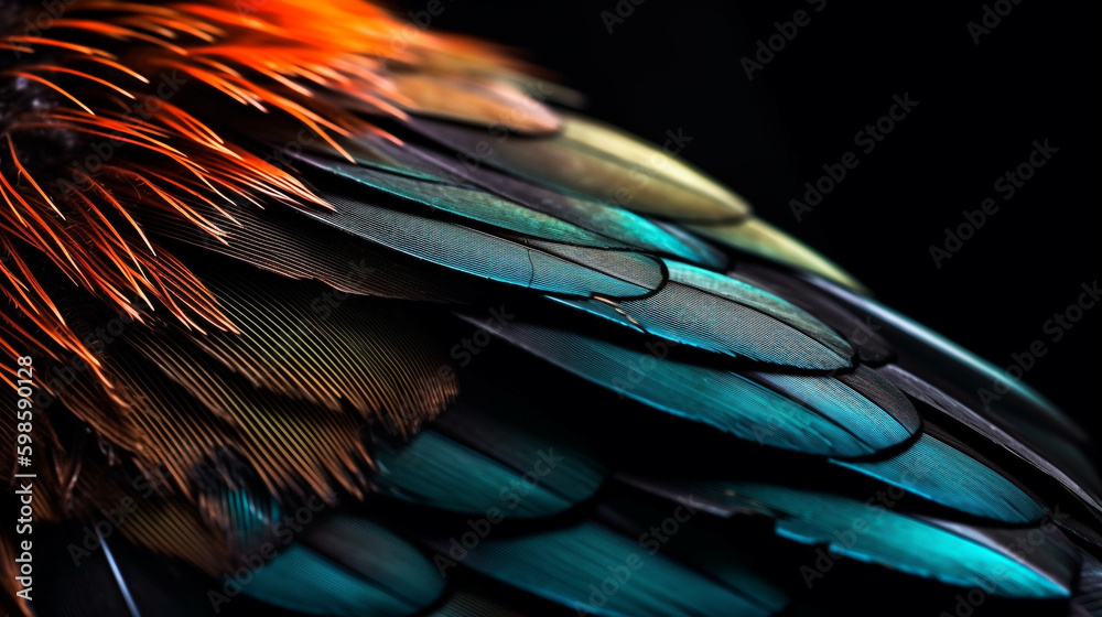 Fototapeta premium color feather. Generative AI