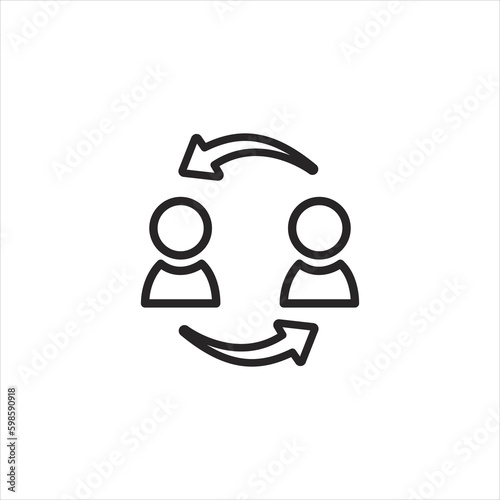 connected peaople icon. single icon isolated white background.EPS 10 For Website Mobile UI/UX