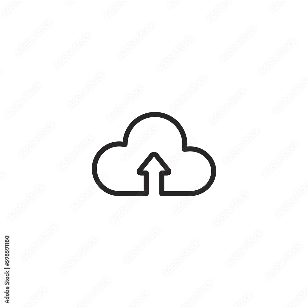 Upload cloud icon. single icon isolated white background.EPS 10 For Website Mobile UI/UX Upload cloud icon. single icon isolated white background.EPS 10 For Website Mobile UI/UX