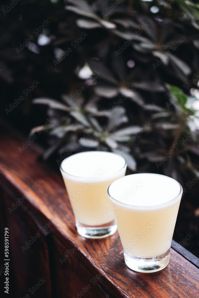 Traditional Peruvian and Chilean alcoholic drink - Pisco sour Traditional Peruvian and Chilean alcoholic drink - Pisco sour