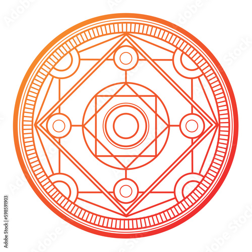 Alchemical magic circle. Astral geometry in a circle