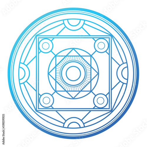 Alchemical magic circle. Geometric alchemical magic circle