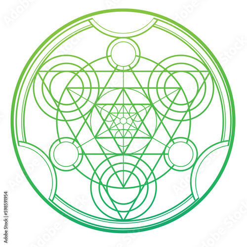 Alchemy call circle. Geometric alchemical magic circle photo